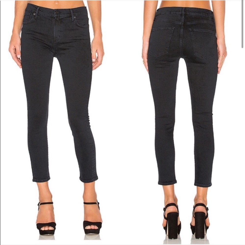 Agolde Sophie Mid-Rise Ankle Jeans Dark Grey/Black Size 25